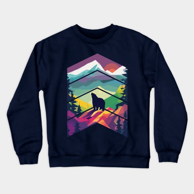 Mountain Bear Crewneck Sweatshirt by ganola